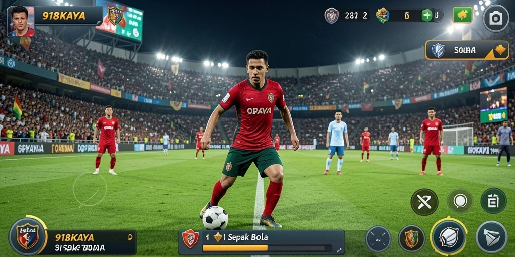 Antarmuka permainan Sepak Bola yang menarik dan intuitif.