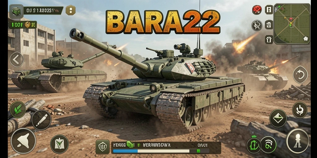 Tampilan antarmuka BARA22 yang menarik dan fungsional dalam pertempuran tank.