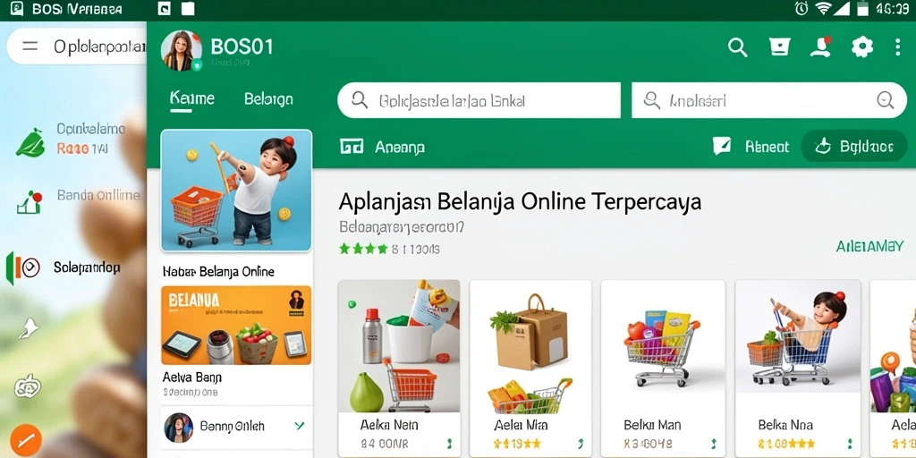 Antarmuka aplikasi Belanja Online BOS01 yang user-friendly.
