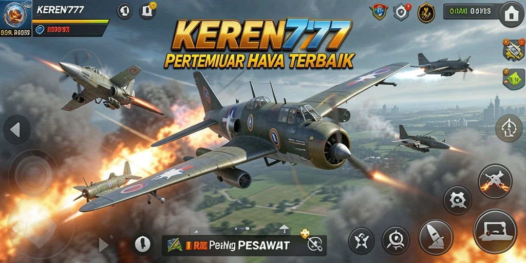 Tampilan utama KEREN777 menampilkan pertempuran pesawat yang mendebarkan.